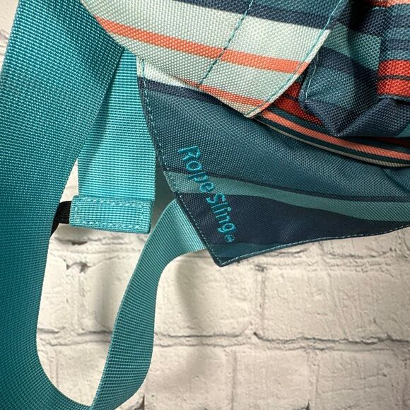 Kavu Rope Sling Crossbody Backpack Book Bag Green Striped Adjustable Strap - Picture 3 of 9